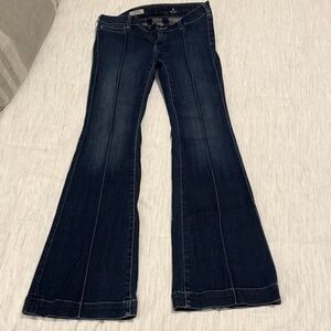 AG Adriano Goldschmied The MIA Pintuck Flare Low Rise Sz 27